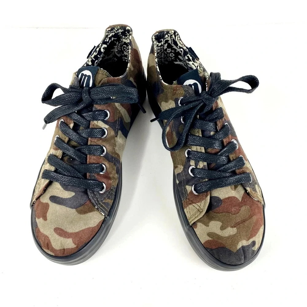 mtng Platform Sneakers Womens 39 Canvas Camouflage 8.5 LKNU Low Top Tennis Shoes